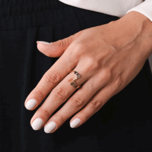 Anel de Ouro Topázios Brancos e Diamantes